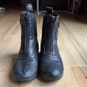 Kids Black Leather paddock boots